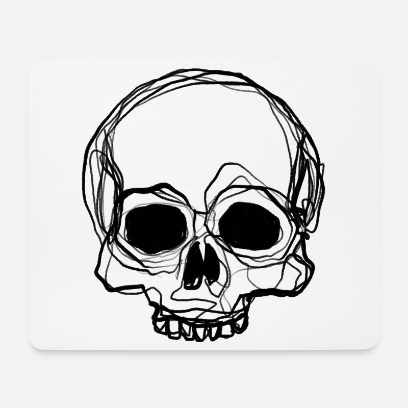 Skull - Pencil Drawing - Mouse Pad (horizontal) - white