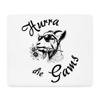 hurra die gams alm berg hüttengaudi party - Mousepad (Querformat) - Weiß - Vorne