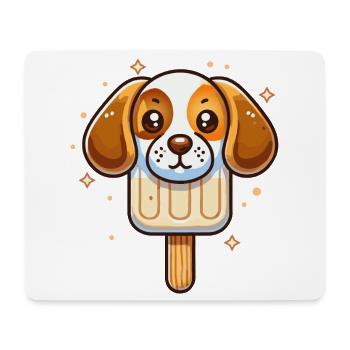 Mignon Beagle chien motif de crème glacée pour l’été - Tapis de souris (format paysage) - blanc - Devant