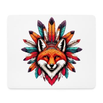 Renard amérindien Peaux-rouges d’Amérique - Tapis de souris (format paysage) - blanc - Devant