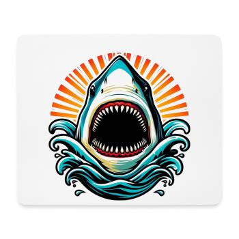 Hai - Mousepad (Querformat) - Weiß - Vorne