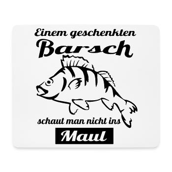 Angler Motiv mit Barsch - Mousepad (Querformat) - Weiß - Vorne