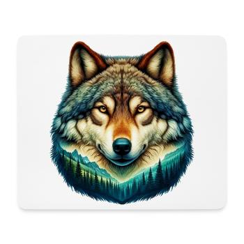 Loup - Tapis de souris (format paysage) - blanc - Devant