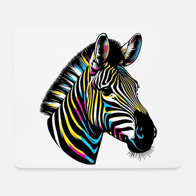 Zebra - Mousepad (Querformat) - Weiß