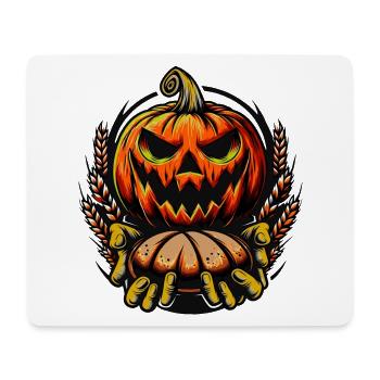 Halloween Kürbis mit Bäckermütze und Brot - Mousepad (Querformat) - Weiß - Vorne