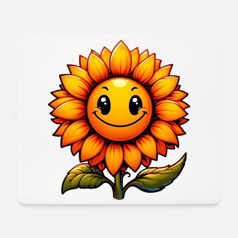 Sonnenblume - Mousepad (Querformat) - Weiß