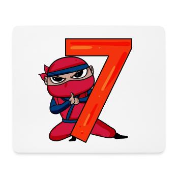 7th Birthday Motif Ninja - 7 years old - Mouse Pad (horizontal) - white - Front