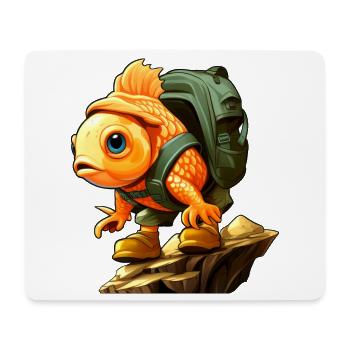 Fische Wandern / Bergsteiger Fisch - Mousepad (Querformat) - Weiß - Vorne