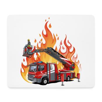 Fire brigade and flames - Mouse Pad (horizontal) - white - Front
