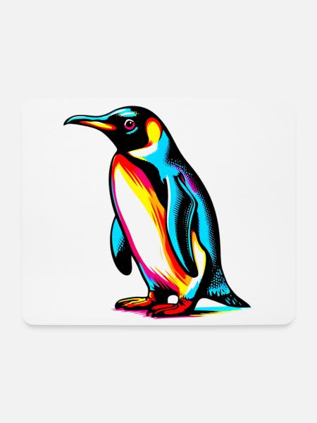 Pinguin - Mousepad (Querformat) - Weiß