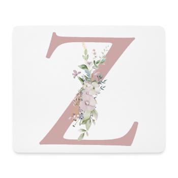 Z Monogram, Floral, Personalizable - Mouse Pad (horizontal) - white - Front