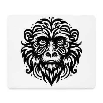 Singe hurleur tribal - Tapis de souris (format paysage) - blanc - Devant