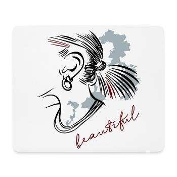 Girl beautiful - Mousepad (Querformat) - Weiß - Vorne