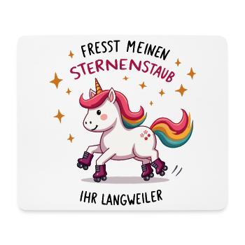 Rollschuh Einhorn - Mousepad (Querformat) - Weiß - Vorne