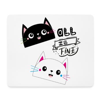TOUT VA BIEN, Chats - Tapis de souris (format paysage) - blanc - Devant