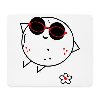 Comic mit Sonnenbrille - Mousepad (Querformat) - Weiß - Vorne