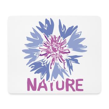 Blumen Nature Design – Wildblume Illustration - Mousepad (Querformat) - Weiß - Vorne