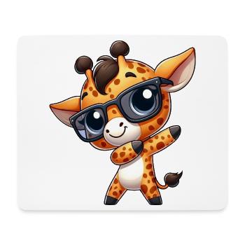 Cute Giraffe Dab Dabbing Cartoon Safari Nerd - Mouse Pad (horizontal) - white - Front