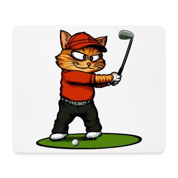 Chats Golf / Chat golfeur - Tapis de souris (format paysage) - blanc - Devant