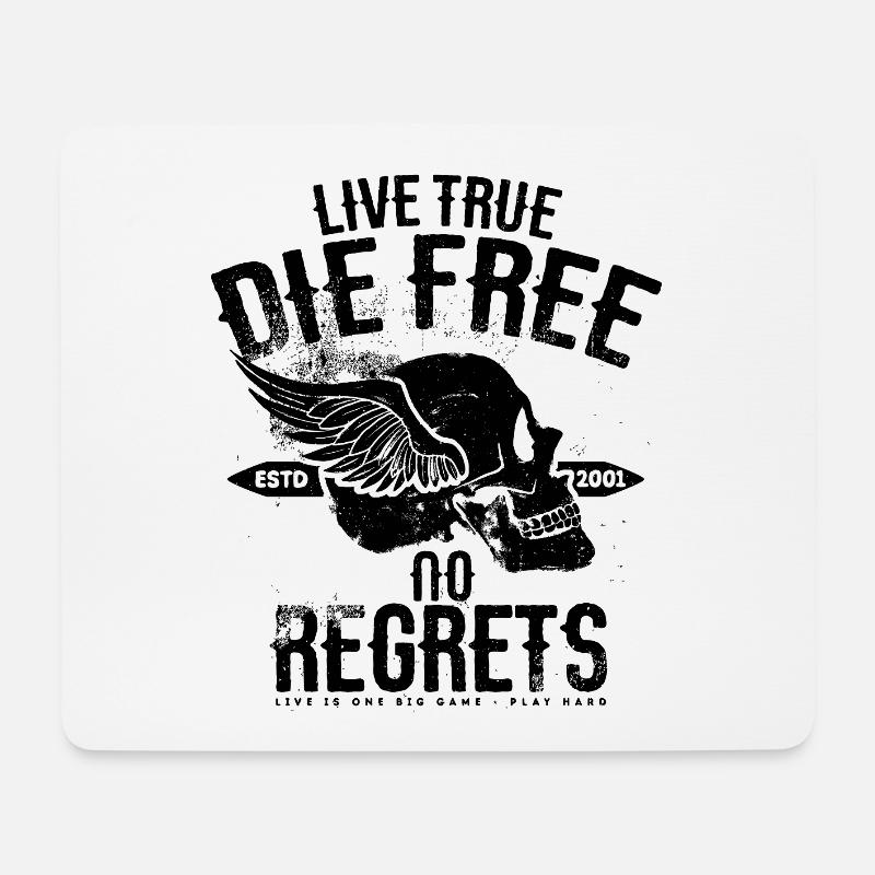LiveTrueDieFree - Mousepad (Querformat) - Weiß