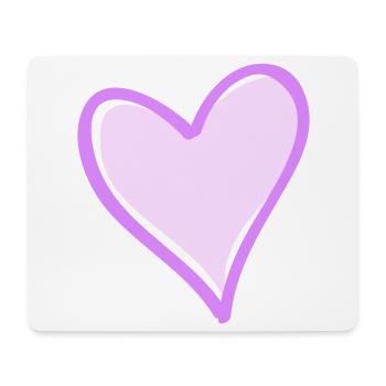Cœur violet avec contour noir - Tapis de souris (format paysage) - blanc - Devant