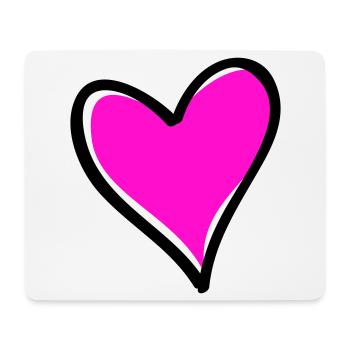 Leuchtendes Pinkes Herzmotiv - Mousepad (Querformat) - Weiß - Vorne
