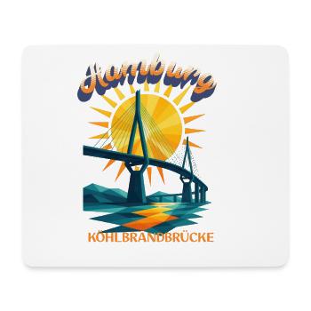 Chemise Hamburg Köhlbrand Bridge – Design rétro - Tapis de souris (format paysage) - blanc - Devant