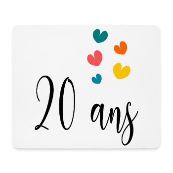 20. 20e ANNIVERSAIRE. ANNIVERSAIRE 20 ANS. 20 ANS. - Tapis de souris (format paysage) - blanc - Devant