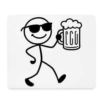 Booze Party Beer Stick Figure - Mouse Pad (horizontal) - white - Front