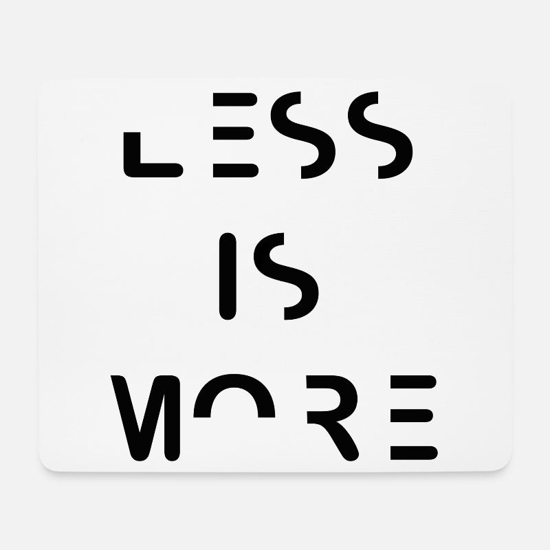 Less is More – Minimalistisches Typografie Design - Mousepad (Querformat) - Weiß