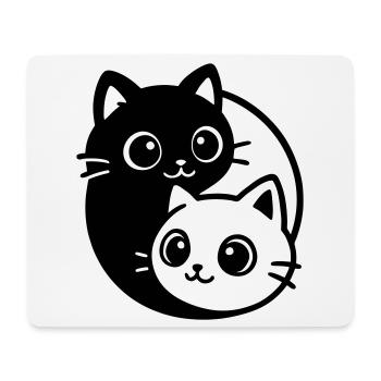 Portrait de chat Ying Yang - Tapis de souris (format paysage) - blanc - Devant