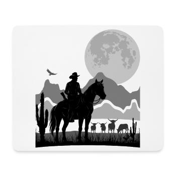 RANGER VEKTOR | RANCHER SILHOUETTE | 6K HDR - Mousepad (Querformat) - Weiß - Vorne