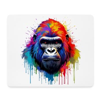 Gorille arc-en-ciel Art Splash - Tapis de souris (format paysage) - blanc - Devant