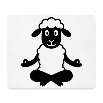 Yoga Schaf - Mousepad (Querformat) - Weiß - Vorne