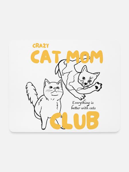 Crazy Cat Mom Club - Mouse Pad (horizontal) - white