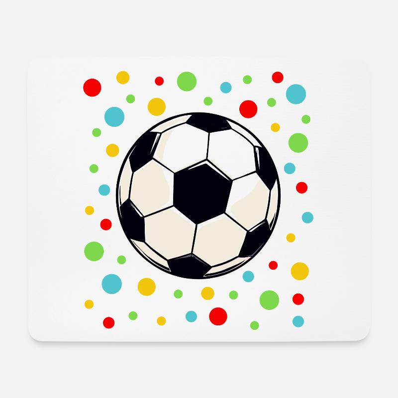 fleckige Fußball Konfetti Feier T-Shirt - Mousepad (Querformat) - Weiß