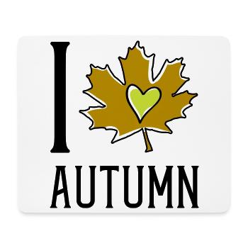 Cœur dans la feuille d’automne - Tapis de souris (format paysage) - blanc - Devant