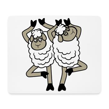 Schaf Paar Verärgert Gestört Baum Pose Yoga Rempel - Mouse Pad (horizontal) - white - Front