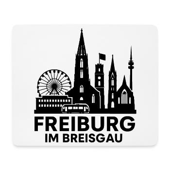 Freiburg im Breisgau Wahrzeichen Stadt Silhouette - Mousepad (Querformat) - Weiß - Vorne