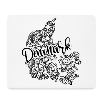 Dänemark Karte Mandala Hygge Kopenhagen - Mousepad (Querformat) - Weiß - Vorne