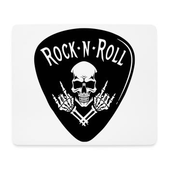 Rock N Roll Totenkopf auf Schwarz - Mousepad (Querformat) - Weiß - Vorne