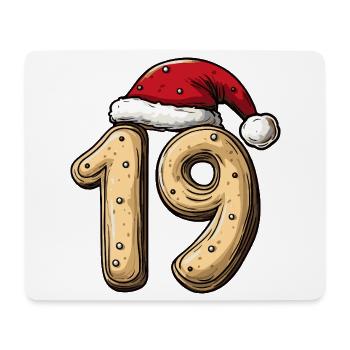 19 Number Cookie Christmas - Mouse Pad (horizontal) - white - Front