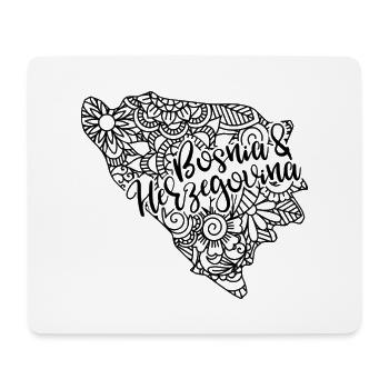 Bosnia & Herzegovina Map Mandala Sarajevo - Mouse Pad (horizontal) - white - Front