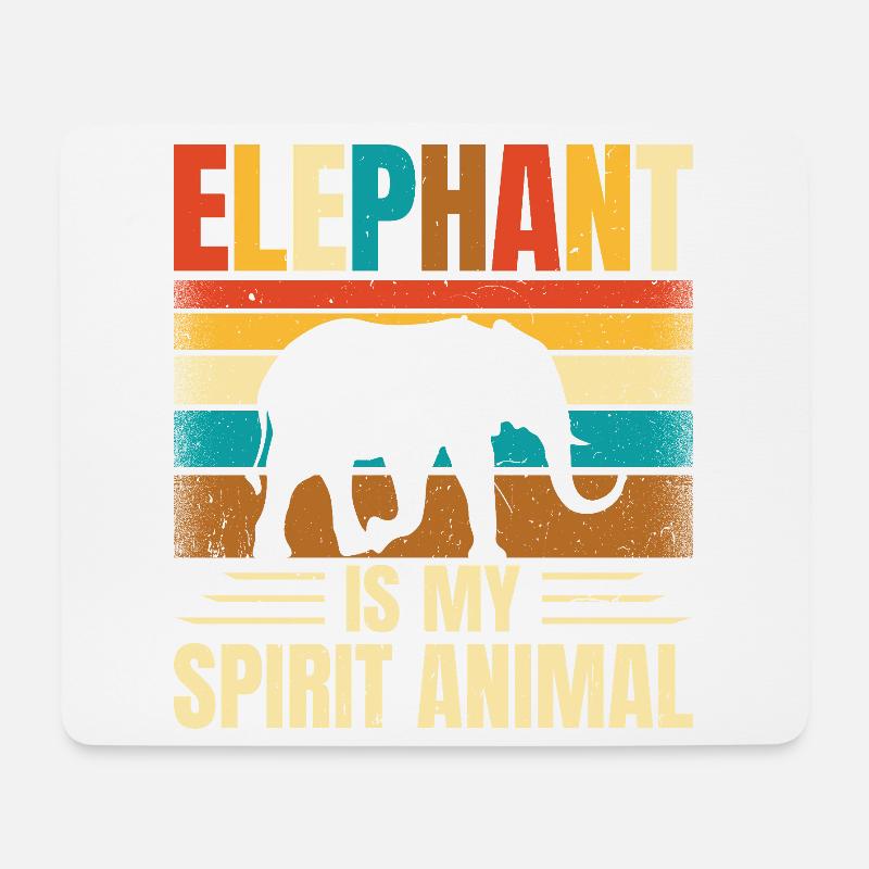 Elefant - Mousepad (Querformat) - Weiß