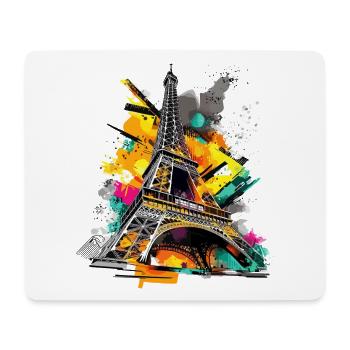 Tour Eiffel Paris Horizon France Splash Coloré - Tapis de souris (format paysage) - blanc - Devant