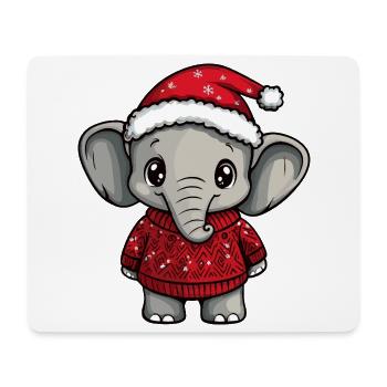 Noël de Noël avec éléphants - Tapis de souris (format paysage) - blanc - Devant