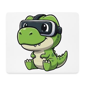 Mignons Dino T-Rex Joueur Cartoon Réalité Virtuelle - Tapis de souris (format paysage) - blanc - Devant