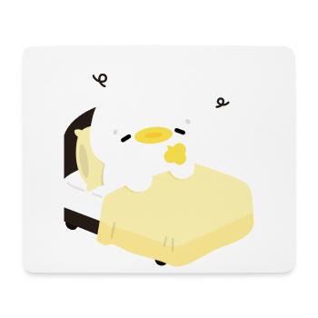 Canard douillet et endormi sur un lit jaune - Tapis de souris (format paysage) - blanc - Devant