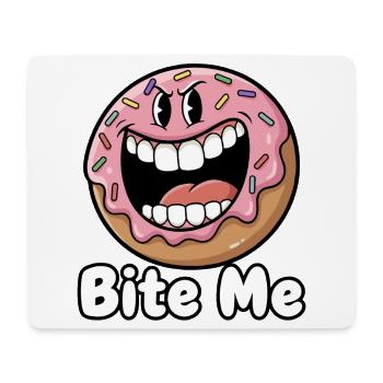 Beiß mich Donut Cartoon - Mousepad (Querformat) - Weiß - Vorne