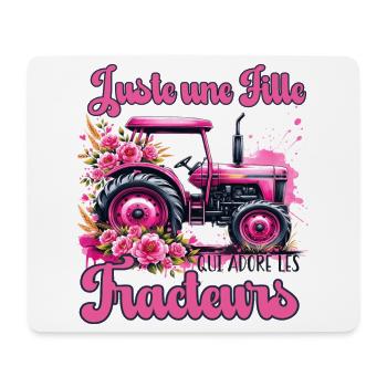 Juste Une Fille Qui Adore Les Tracteurs Humour - Tapis de souris (format paysage) - blanc - Devant